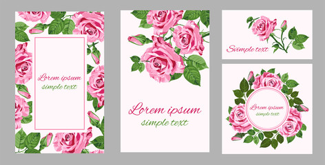 Floral vector rsvp, thank you card template