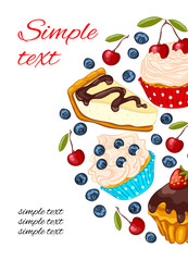 Dessert flyer template cartoon style