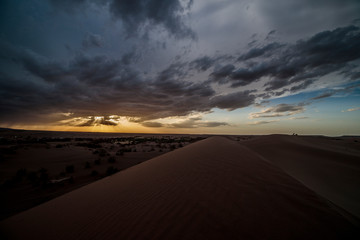Fototapeta na wymiar Sunset over the desert