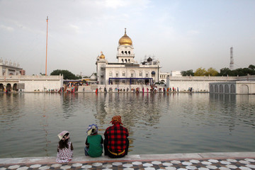 Bangla Sahib Gurudwara, New Delhi. The house of worship and the best tourist and pilgrimage spot in...