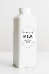 Minimal organic milk carton design resource - obrazy, fototapety, plakaty