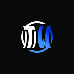 Initial Letter TW Circle Logo Design	