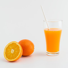 A glass of fresh organic orange juice
