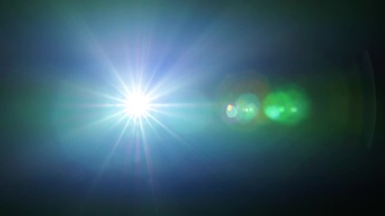 Bright color beam of video projector against dark background