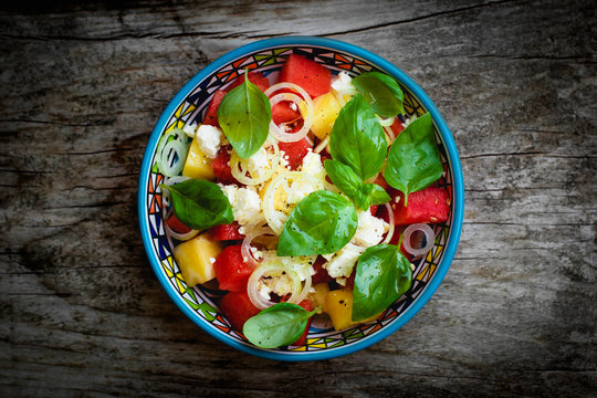 Directly Above Shot Of Salad In Bowl On Table