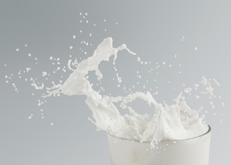 Milk splashing from a glass