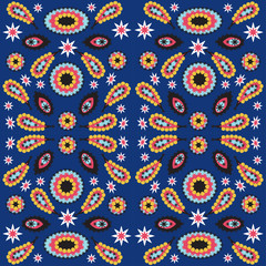seamless pattern with flowers and leaves paisley style