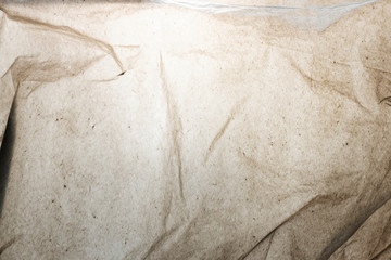 Crumpled brown paper with copy space