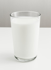 Fresh milk in a glass on a table