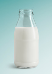 Fresh milk in a glass bottle mockup