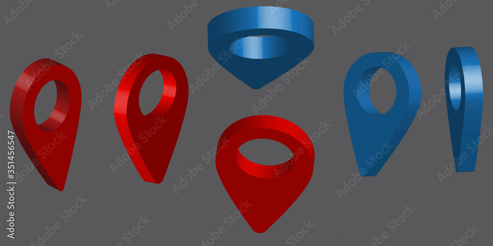 Poster pointer pin for map. vector icon image for indicating the place and destination. stock template.