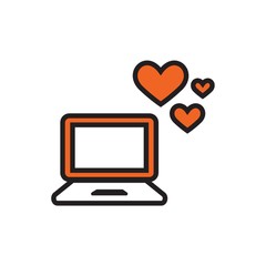 Laptop icon with heart