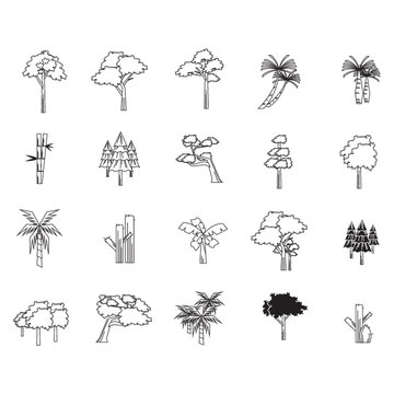 collection of tree icons