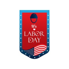 USA labor day label illustration.