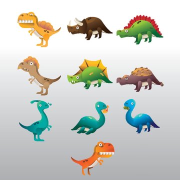 set of dinosaur icons