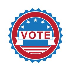 USA vote label illustration.