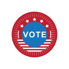 USA vote label illustration.