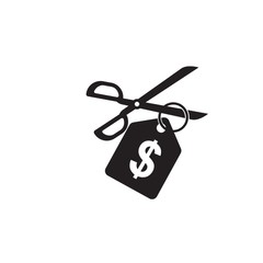 scissors cutting a dollar tag