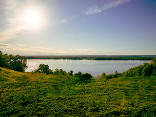 sunset over the river