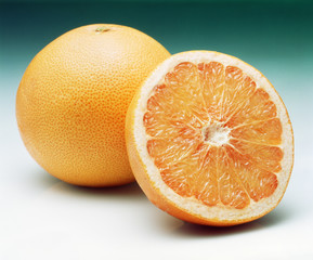 Pomelo citrico  anaranjada, fruta, alimento, citrus, aislada, jugosa, fresco, salubre, blanco,...