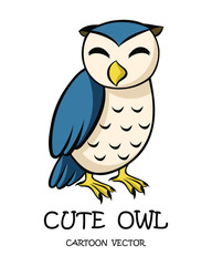 Vector illustration cartoon on a white background of a cute owl
