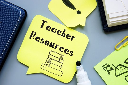 Educational concept about Teacher Resources with sign on the page.
