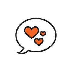 Speech bubble icon with heart