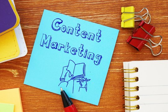 Content marketing inscription on the page.