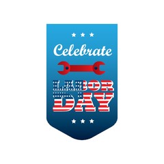 USA labor day label illustration.