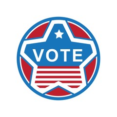 USA vote label illustration.