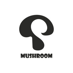 Mushroom logo modern and simple stamp style. nature or food vector design