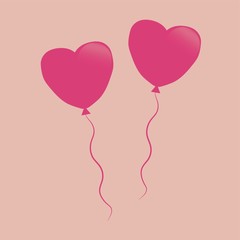 heart shape balloons with strings