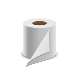 Tissue paper roll realistic, isolated on white, vector illustration
