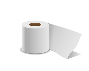 Tissue paper roll, isolated on white, vector illustration