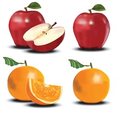 sliced apple and orange
