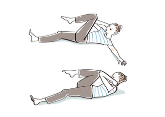 ヨガ　ストレッチ　イラストセット