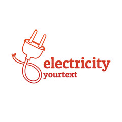 electricity hand drawn logo design. gradient color