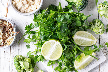 Prepared fresh parsley and lime