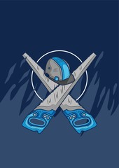 Crossed handsaw with a cap