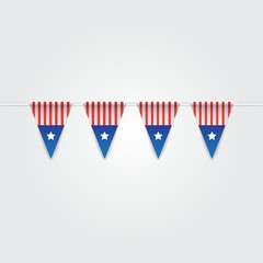 Obraz premium USA bunting flags illustration.