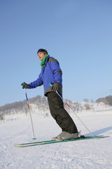 Man skiing