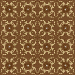 Simple Javanese batik pattern with modern mocca brown color design