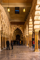 Palacio Aljaferia, fortified medieval Islamic palace in Zaragoza, Spain
