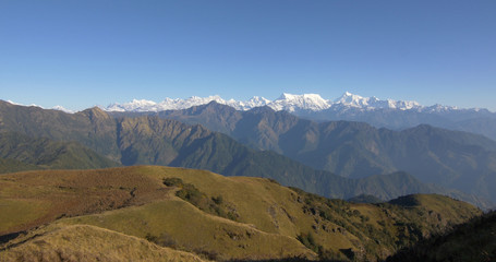 panorama of the mountains in autumn