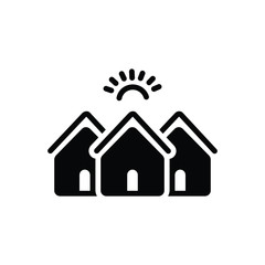 Black solid icon for housing