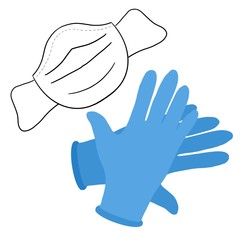 Face Mask and Medical Gloves