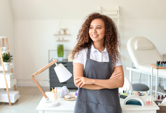 Portrait Of Manicure Master In Beauty Salon