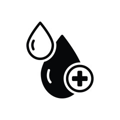 Black solid icon for blood 