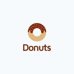 Donut logo design template vector