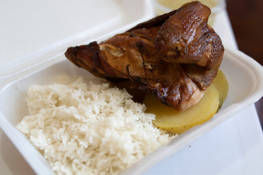 Cylinder chicken typical Peruvian dish